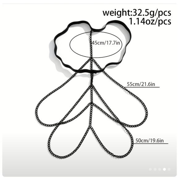 5/25 Multi-layer Tassel Elastic Leg Chain Punk Style Body Chain Jewelry, new - Picture 5 of 7